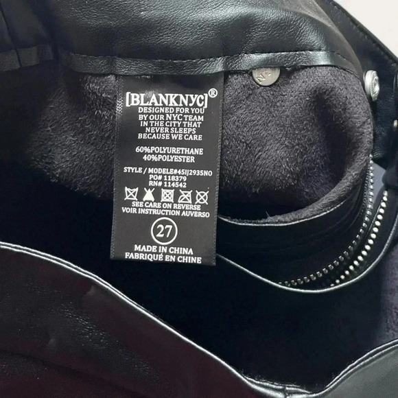 Blank NYC Women's Size 27 The Baxter Vegan Leather Straight Leg Cropped Pants - Picture 11 of 11